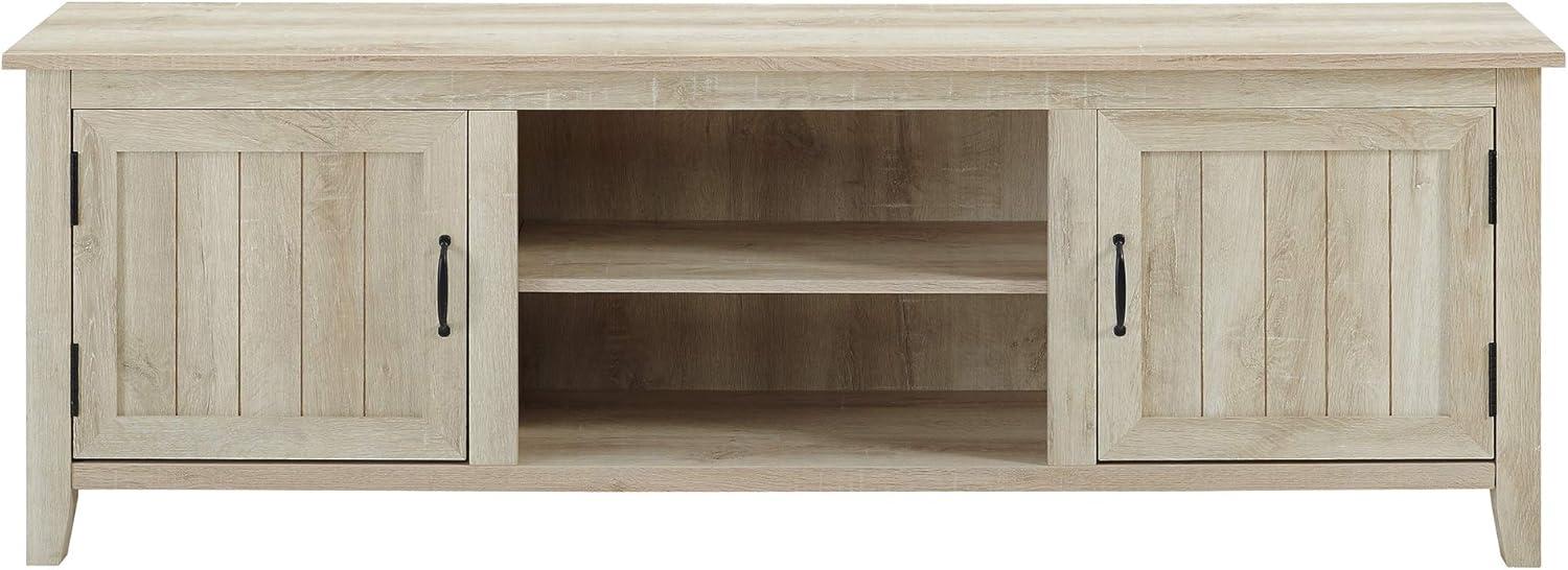 imageWalker Edison Ashbury Coastal Style Grooved Door TV Stand for TVs up to 80 Inches 70 Inch Grey WashWhite Oak