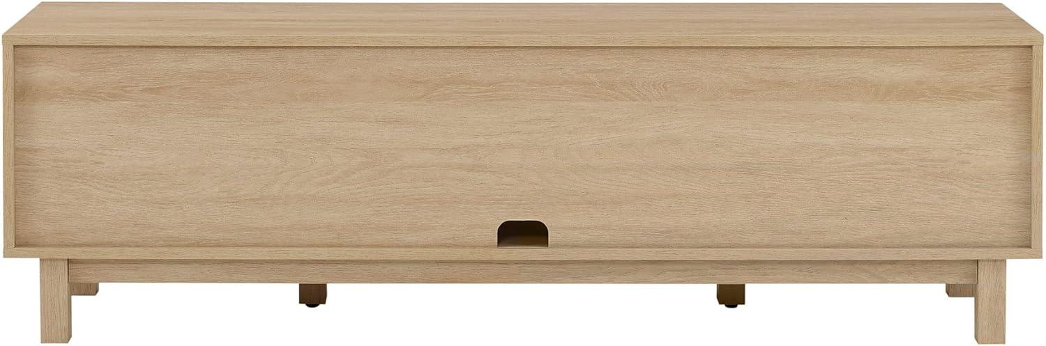 imageWalker Edison Tage Modern PullOpen Door Low TV Stand for TVs up to 65 Inches 58 Inch Coastal Oak