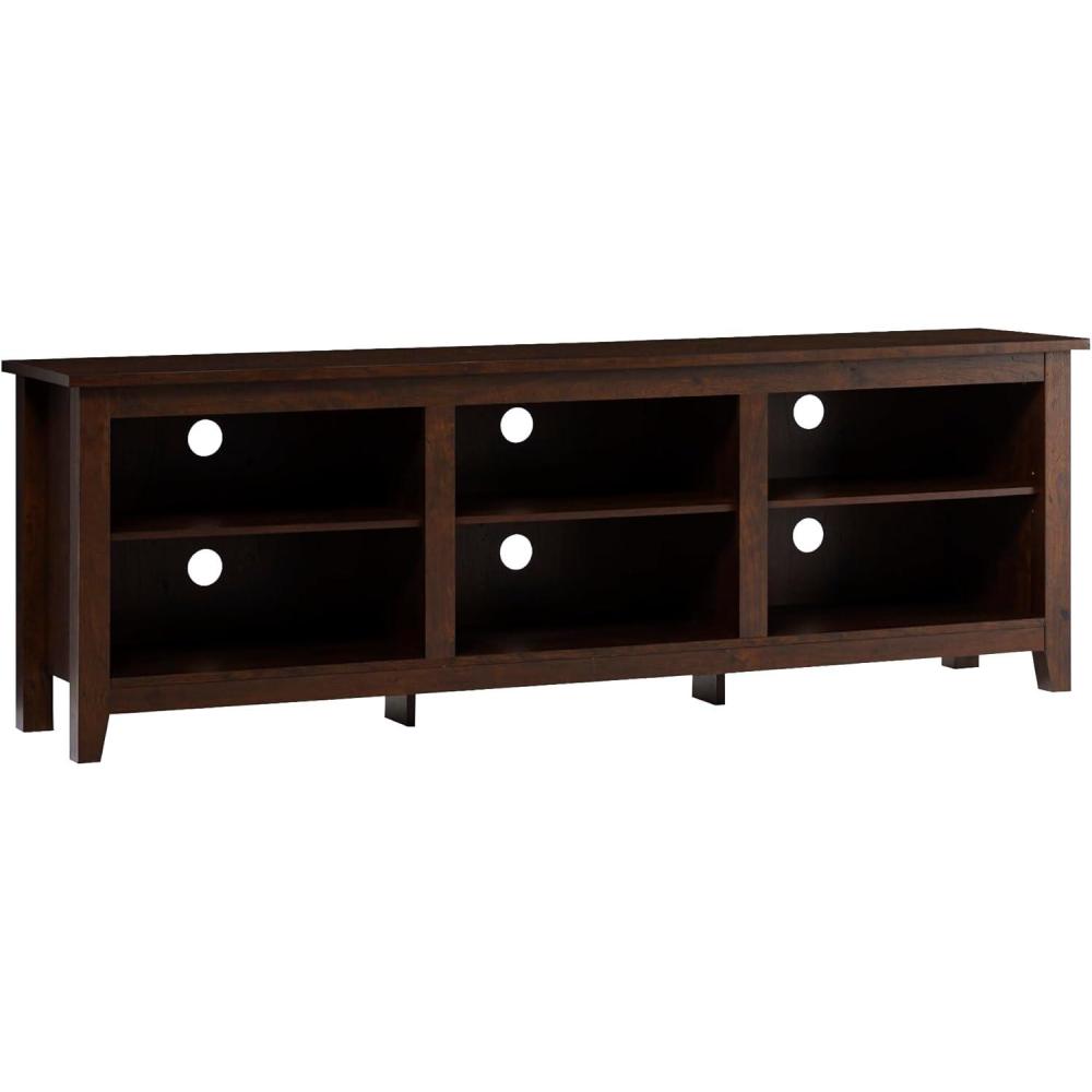 imageWalker Edison Wren Classic 6 Cubby TV Stand for TVs up to 80 Inches 70 Inch BarnwoodBrown