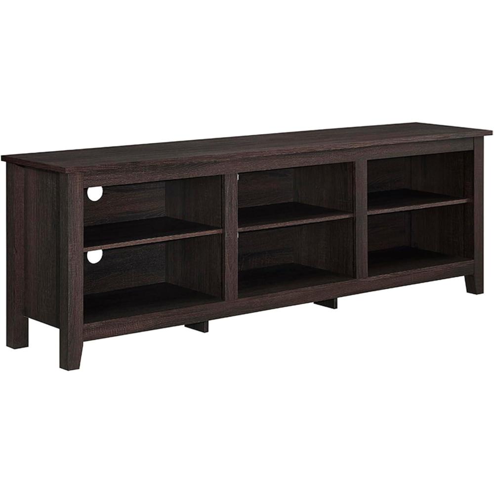 imageWalker Edison Wren Classic 6 Cubby TV Stand for TVs up to 80 Inches 70 Inch BarnwoodEspresso