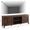 Walker Edison Ashbury Coastal Style Grooved Door TV Stand for TVs up to 80 Inches, 70 Inch, Grey Wash(Dark Walnut)
