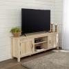 Walker Edison Ashbury Coastal Style Grooved Door TV Stand for TVs up to 80 Inches, 70 Inch, Grey Wash(White Oak)