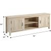 Walker Edison Ashbury Coastal Style Grooved Door TV Stand for TVs up to 80 Inches, 70 Inch, Grey Wash(White Oak)