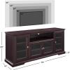 Walker Edison Brahm Classic Glass Door Storage TV Console for TVs up to 80 Inches, 70 Inch, Black(Espresso Brown)