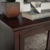 Walker Edison Brahm Classic Glass Door Storage TV Console for TVs up to 80 Inches, 70 Inch, Black(Espresso Brown)