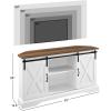 Walker Edison Everette Modern Farmhouse Double Sliding X Barn Door TV Stand for TVs up to 58 Inches 52 Inch Traditional Brown and White Oak(Reclaimed Barnwood and Solid White)
