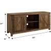 Walker Edison Georgetown Modern Farmhouse Double Barn Door TV Stand for TVs up to 65 Inches, 58 Inch, Rustic Oak