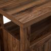 Walker Edison Kent Modern Rustic Grooved Door Tall TV Stand for TVs up to 65 Inches 58 Inch Dark Walnut
