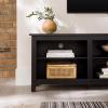 Walker Edison Wren Classic 6 Cubby TV Stand for TVs up to 80 Inches, 70 Inch, Barnwood(Black)