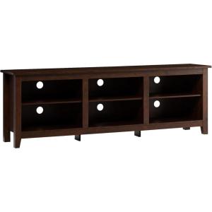 Walker Edison Wren Classic 6 Cubby TV Stand for TVs up to 80 Inches, 70 Inch, Barnwood(Brown)