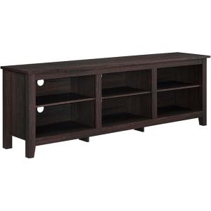 Walker Edison Wren Classic 6 Cubby TV Stand for TVs up to 80 Inches, 70 Inch, Barnwood(Espresso)