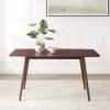 Walker Edison 6 Person Simple Wood Room Kitchen Table, Walnut(Walnut)