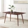 Walker Edison 6 Person Simple Wood Room Kitchen Table, Walnut(Walnut)
