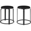 Walker Edison Hayes Modern Curved Metal and Solid Wood Stool, 18 Inch, Black