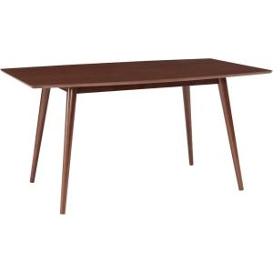 Walker Edison 6 Person Simple Wood Room Kitchen Table, Walnut(Walnut)