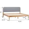 Walker Edison 3-Piece Contemporary Wood Bedroom Set, Solid Pine King Bed with Upholstered Headboard, 2 Ultra-Easy Drawer Assembly 3-Drawer Nightstands with Brass Hardware, Set of 3, Black(English Oak)