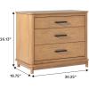 Walker Edison 3-Piece Contemporary Wood Bedroom Set, Solid Pine Queen Bed with Upholstered Headboard, 2 Ultra-Easy Drawer Assembly 3-Drawer Nightstands with Brass Hardware, Set of 3, Black(English Oak)