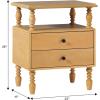 Walker Edison Solid Wood Spindle Vivienne King Bed with Two EZ Assembly 2-Drawer Nightstands and a 6-Drawer Dresser, 4-Piece, Natural