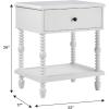 Walker Edison Solid Wood Spindle Vivienne Twin Bed EZ Assembly™ Premium 1-Drawer Nightstand and 6-Drawer Dresser, 3-Piece, White
