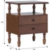 Walker Edison Traditional Vivienne Queen Bed EZ Assembly 2-Drawer Nightstand, 2-Piece, Dark Brown(Dark Brown)