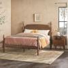 Walker Edison Traditional Vivienne Queen Bed EZ Assembly 2-Drawer Nightstand, 2-Piece, Dark Brown(Dark Brown)