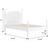 Walker Edison Vivienne Wood Spindle Bed EZ Assembly 1-Drawer Nightstand, 6-Drawer Dresser, and Short Bookshelf, 4-Piece, White