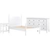 Walker Edison Solid Wood Spindle Vivienne Twin Bed EZ Assembly™ Premium 1-Drawer Nightstand and 6-Drawer Dresser, 3-Piece, White