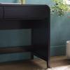 Walker Edison Modern Curved Waterfall Desk with Drawers, Rounded Edge Desk for Home Office or Living Space, Statement Console Table with Oversized Drawer Pulls, 45”W x 20”D x 30”H, Black(Black)