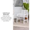 Walker Edison 2 Piece Outdoor Patio Chevron Wood Chair Set All Weather Backyard Conversation Garden Poolside Balcony, Set of 2, Brown(White Wash)