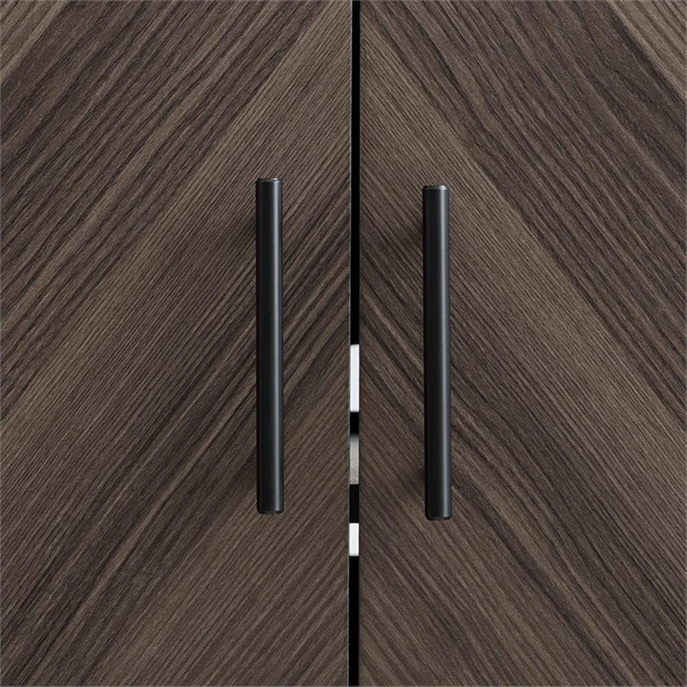 imageWalker Edison Caye Modern 2Door Bookmatch TV Stand for TVs up to 65 Inches 58 Inch Ash Brown Bookmatch and Solid White