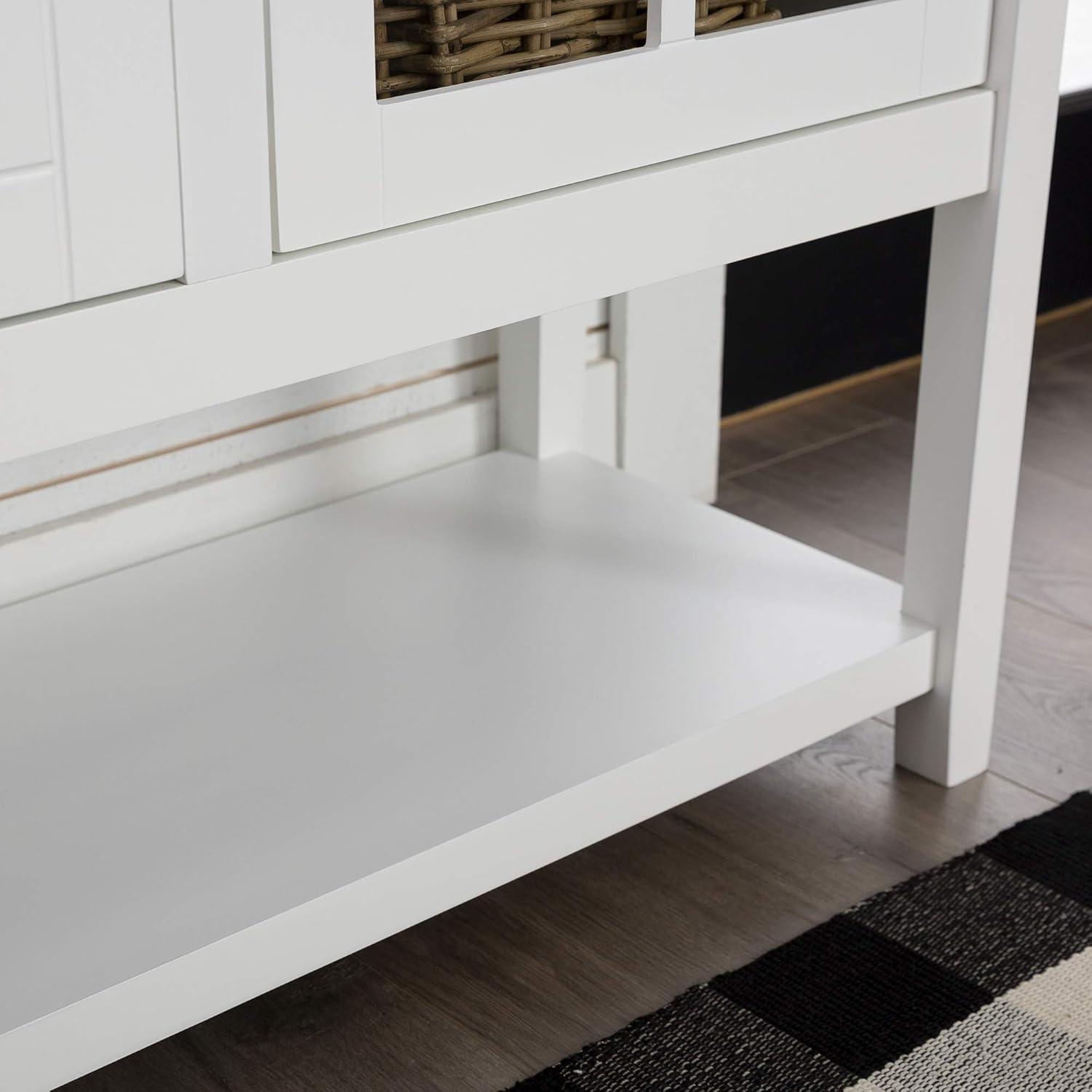 imageWalker Edison Charlotte Classic Glass Door Storage Buffet 52 Inch WhiteWhite