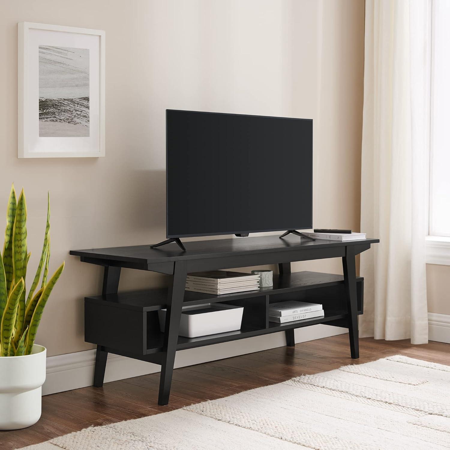imageWalker Edison Sibu Japandi Minimalist TV Stand for TVs up to 55 Inches 47 Inch Black