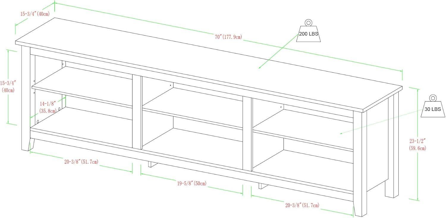 imageWalker Edison Wren Classic 4 Cubby Fireplace TV Stand for TVs up to 80 Inches 70 Inch EspressoDriftwood