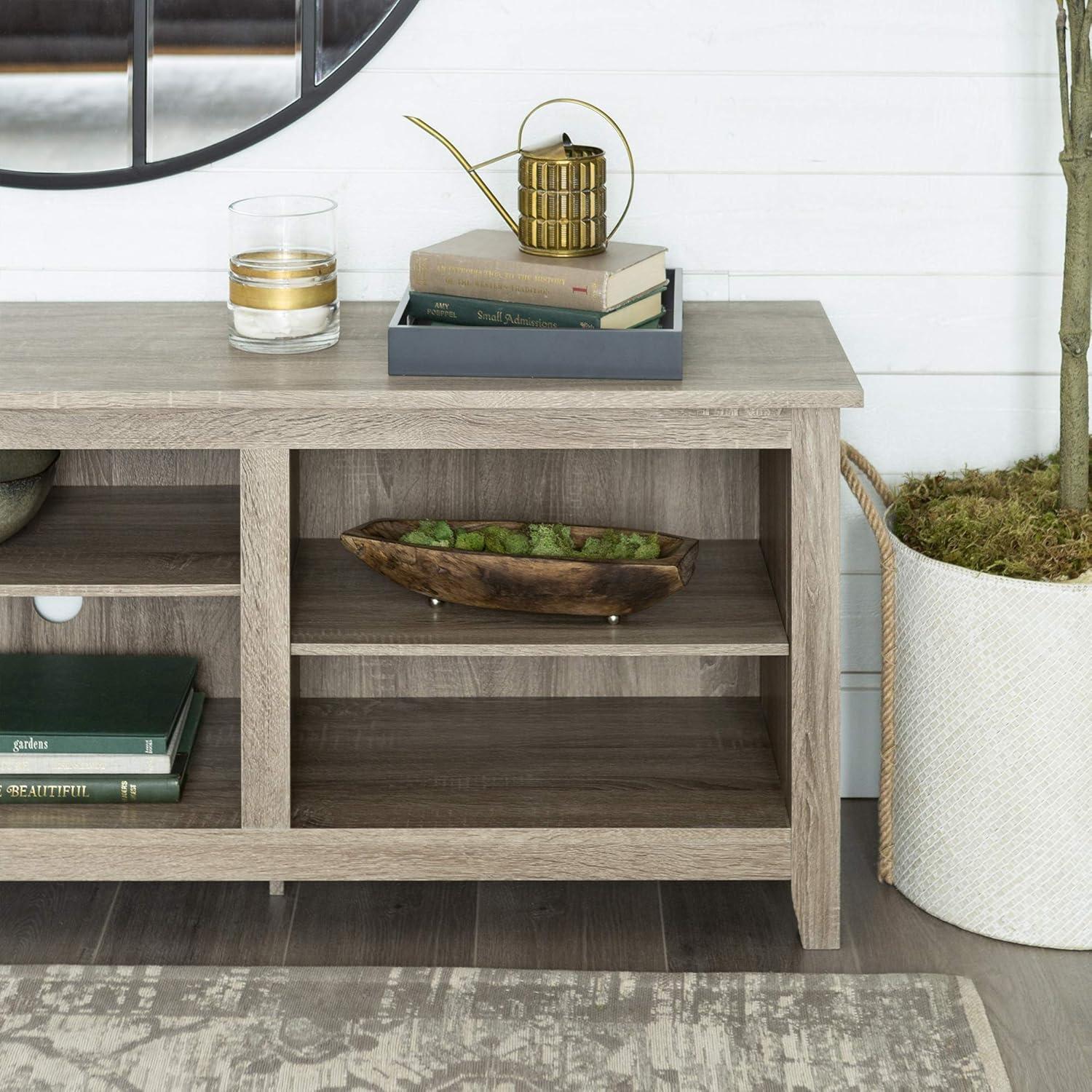 imageWalker Edison Wren Classic 4 Cubby Fireplace TV Stand for TVs up to 80 Inches 70 Inch EspressoDriftwood