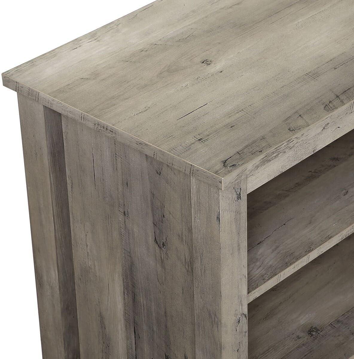 imageWalker Edison Wren Classic 4 Cubby Fireplace TV Stand for TVs up to 80 Inches 70 Inch EspressoGrey Wash