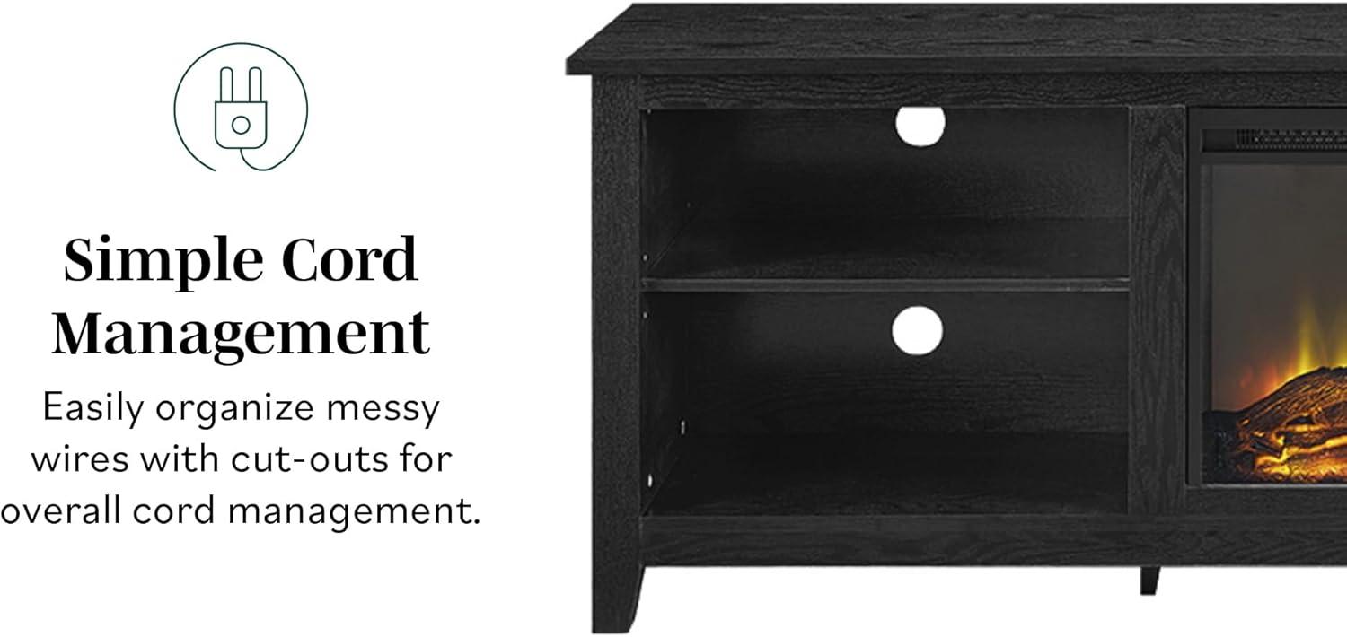imageWalker Edison Wren Classic 4 Cubby Fireplace TV Stand for TVs up to 80 Inches 70 Inch EspressoGrey Wash