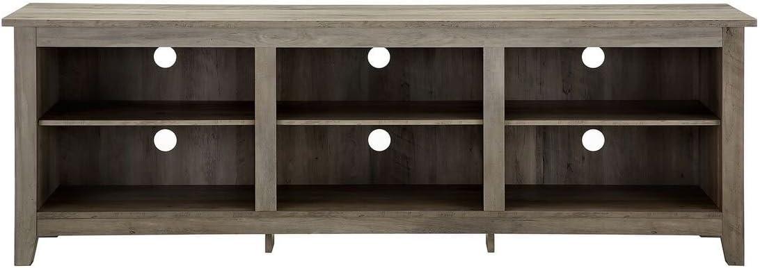 imageWalker Edison Wren Classic 4 Cubby Fireplace TV Stand for TVs up to 80 Inches 70 Inch EspressoGrey Wash