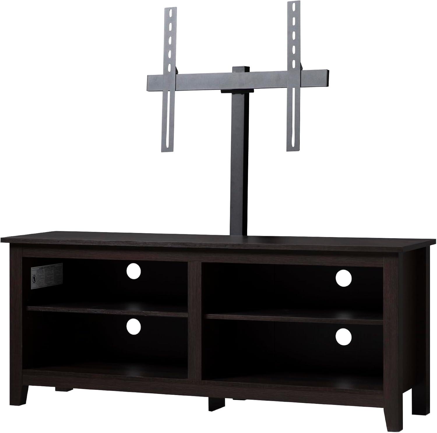 imageWalker Edison Wren Classic 4 Cubby TV Stand for TVs up to 65 Inches 58 Inch BlackEspresso