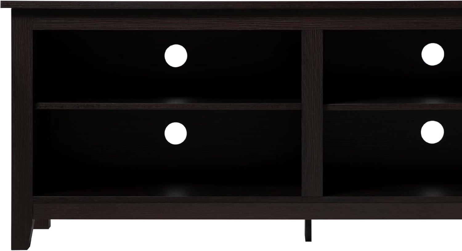 imageWalker Edison Wren Classic 4 Cubby TV Stand for TVs up to 65 Inches 58 Inch BlackEspresso