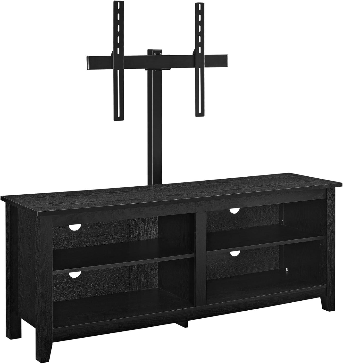 imageWalker Edison Wren Classic 4 Cubby TV Stand for TVs up to 65 Inches 58 Inch Charcoal GreyBlack