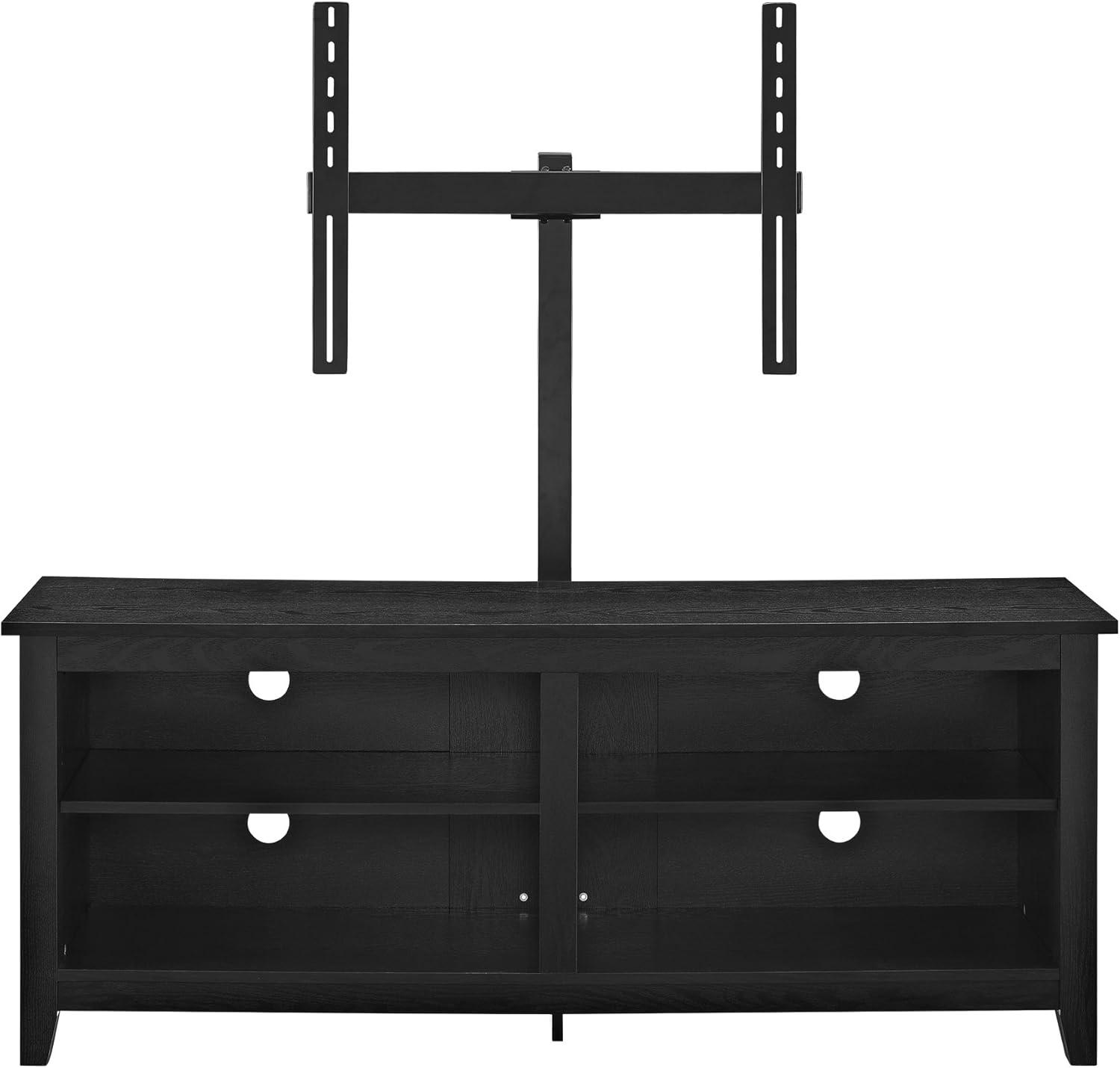 imageWalker Edison Wren Classic 4 Cubby TV Stand for TVs up to 65 Inches 58 Inch Charcoal GreyBlack
