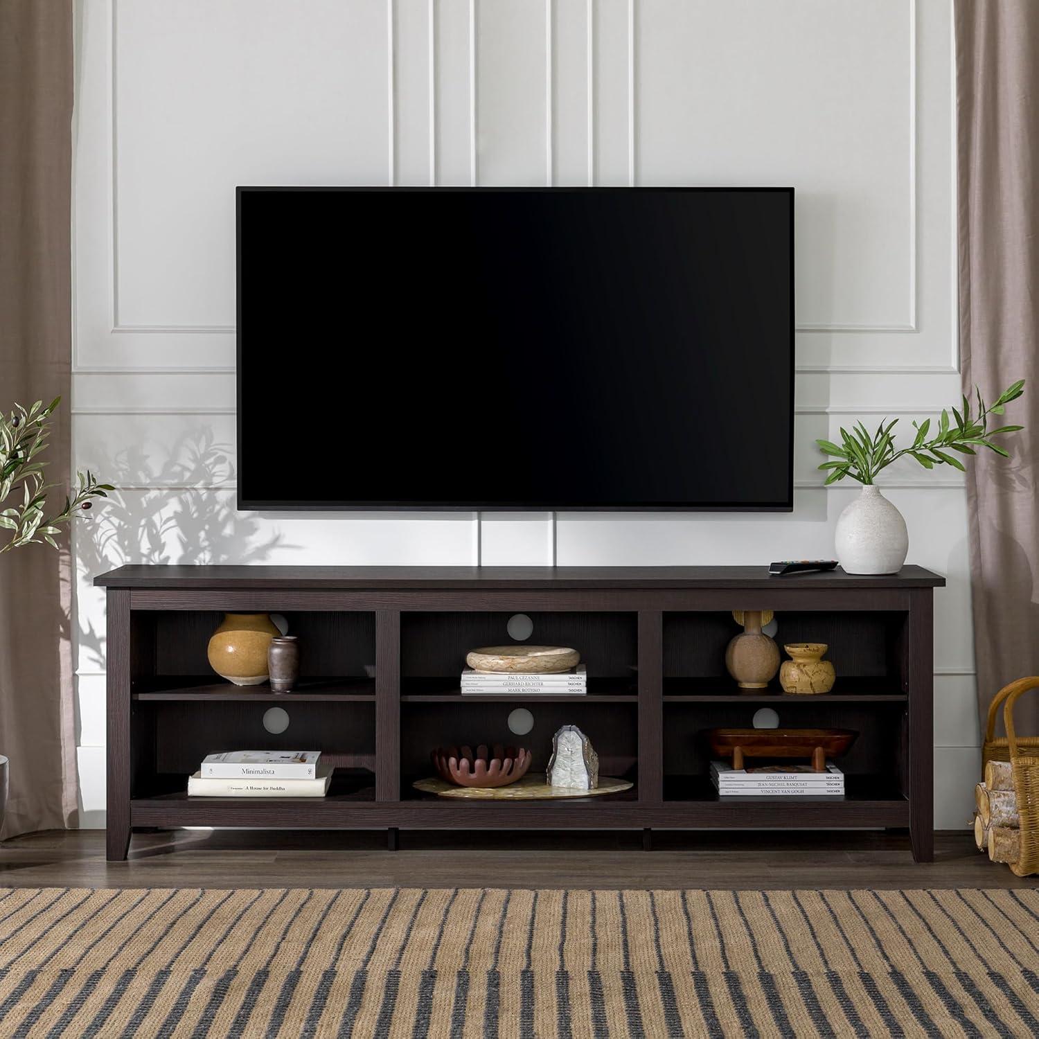 imageWalker Edison Wren Classic 6 Cubby TV Stand for TVs up to 80 Inches 70 Inch White WashEspresso
