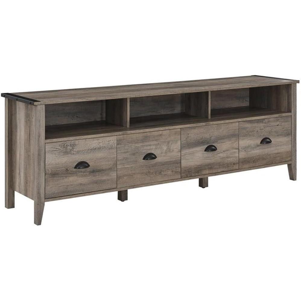 imageWalker Edison Chantilly 70 Inch Modern Farmhouse 4 Drawer TV Stand for TVs up to 80 Inches  Grey WashGrey Wash
