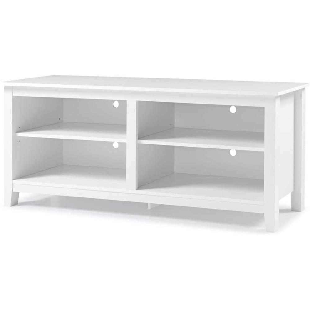 imageWalker Edison Wren Classic 4 Cubby Fireplace TV Stand for TVs up to 80 Inches 70 Inch EspressoWhite