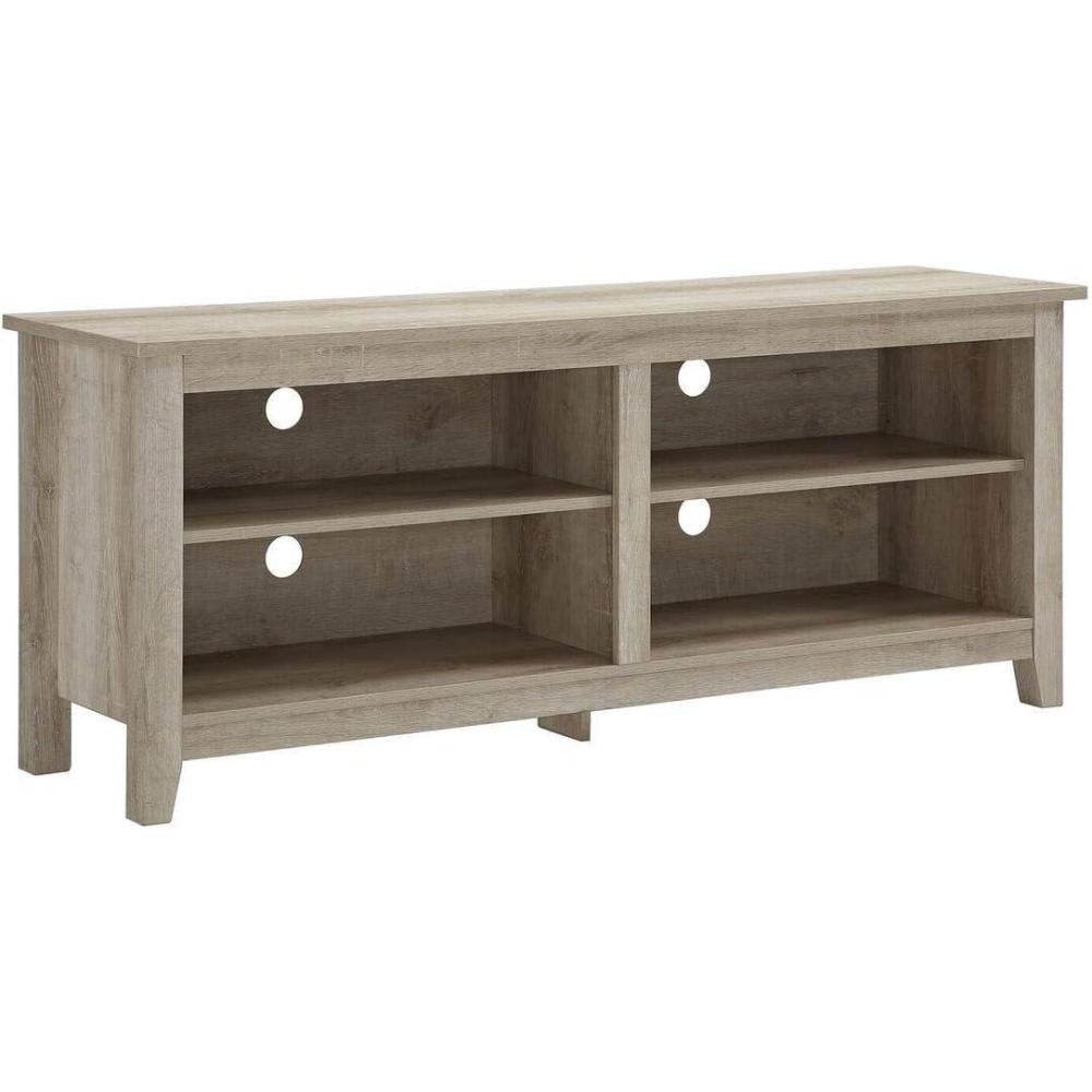 imageWalker Edison Wren Classic 4 Cubby Fireplace TV Stand for TVs up to 80 Inches 70 Inch EspressoWhite Oak