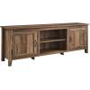 Walker Edison 70″ Rustic Oak TV Stand and 40″ Rustic Oak Metal X Coffee Table(Rustic Oak)