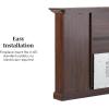 Walker Edison 70” Traditional Mantel Fireplace, Freestanding Electric Fireplace with Shelves to Display Decor or Books, Heats Rooms up to 1,000 Square Feet, 12.5″ D x 45″ H, Brown