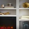 Walker Edison 70” Traditional Mantel Fireplace, Freestanding Electric Fireplace with Shelves to Display Decor or Books, Heats Rooms up to 1,000 Square Feet, 12.5″ D x 45″ H, White