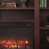 Walker Edison 70” Traditional Mantel Fireplace, Freestanding Electric Fireplace with Shelves to Display Decor or Books, Heats Rooms up to 1,000 Square Feet, 12.5″ D x 45″ H, Brown