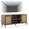 Walker Edison Adelaide Coastal Rattan-Door TV Stand for TVs up to 60 Inches, 58 Inch, Driftwood